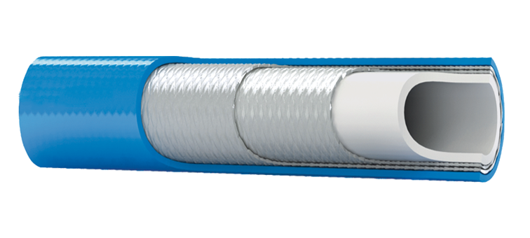 Tuyau thermoplastique bleu tresse polyester