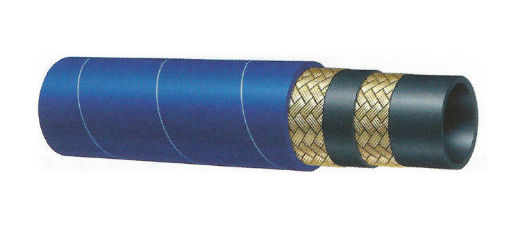 Tuyau 2 tresses acier compact haute température bleu Alfagomma