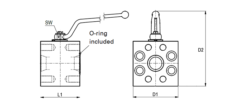 Vanne acier haute pression 2 voies 3000/6000 PSI