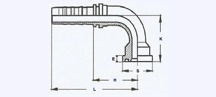 Embout sans dénudage 90° à bride 3000 PSI