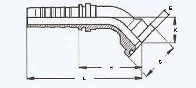 Embout sans dénudage 45° à bride 3000 PSI