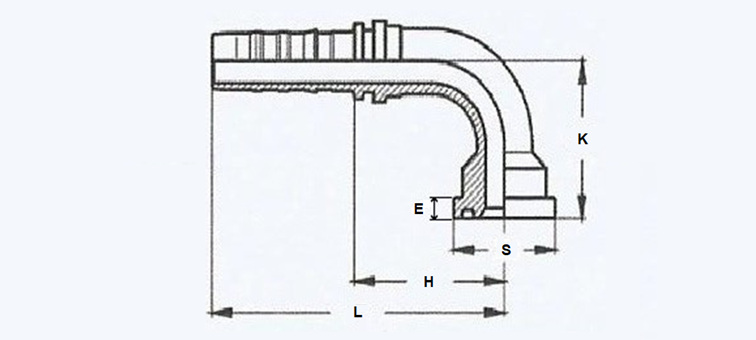 Embout sans dénudage 90° à bride 6000 PSI