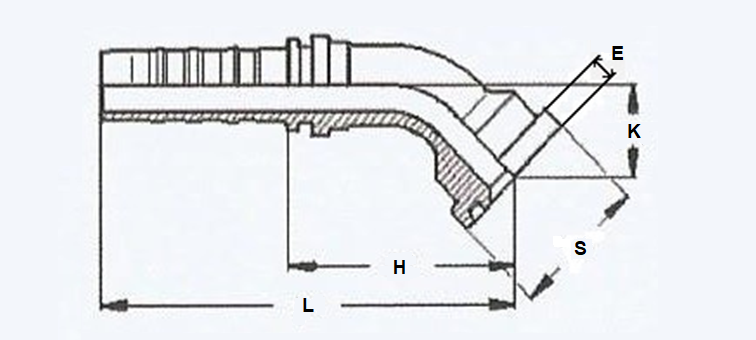 Embout sans dénudage 45° à bride 6000 PSI
