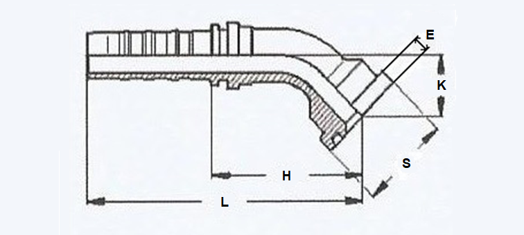 Embout sans dénudage 45° à bride CAT