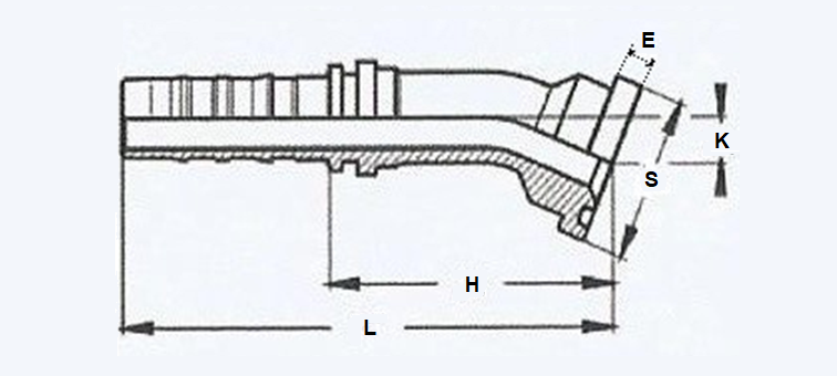 Embout sans dénudage 22,5° à bride 3000 PSI