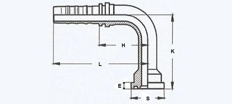 Embout sans dénudage 90° long à bride 3000 PSI