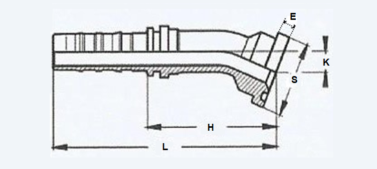 Embout sans dénudage 22,5° à bride 6000 PSI