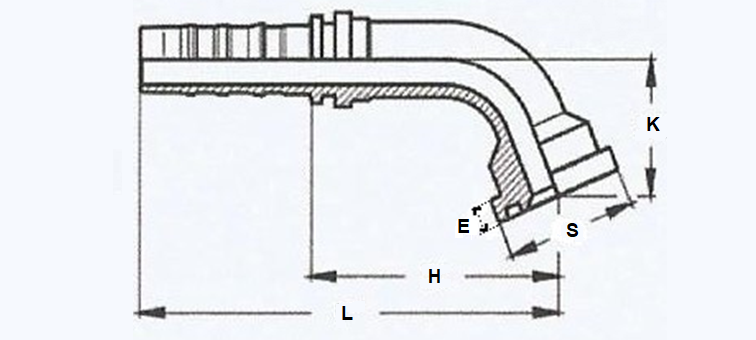 Embout sans dénudage 67° à bride 6000 PSI