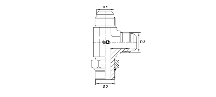 Te male renversé JIC x male SAE