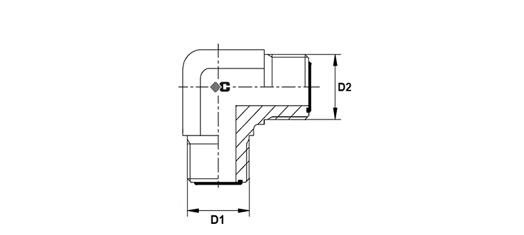 Coude 90° male ORFS x male ORFS