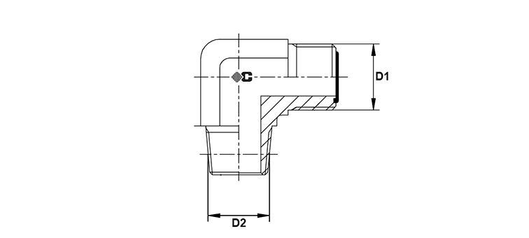 Coude 90° male ORFS x male BRIGSS (NPT)