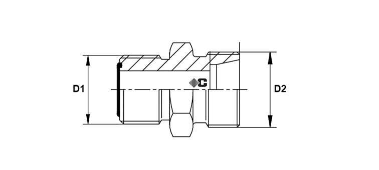 Adapteur male ORFS x male DIN L et S