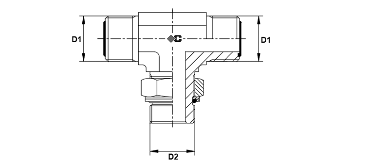 Te male ORFS x male MÉTRIQUE cylindrique R