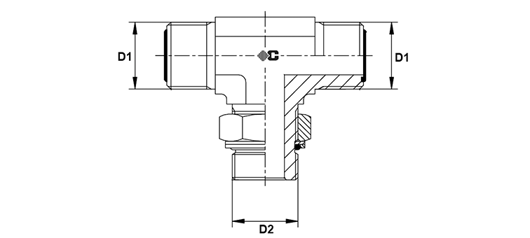 Te male ORFS x male GAZ cylindrique R