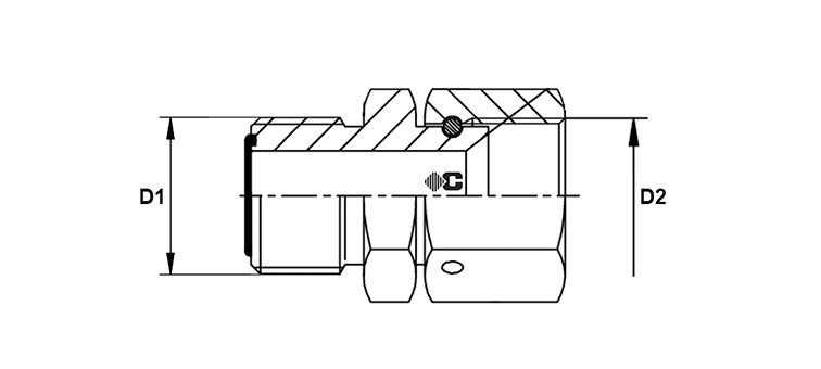Adapteur male ORFS x femelle tournant JIC