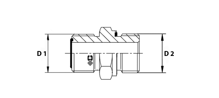 Adapteur male ORFS x male MÉTRIQUE cylindrique R