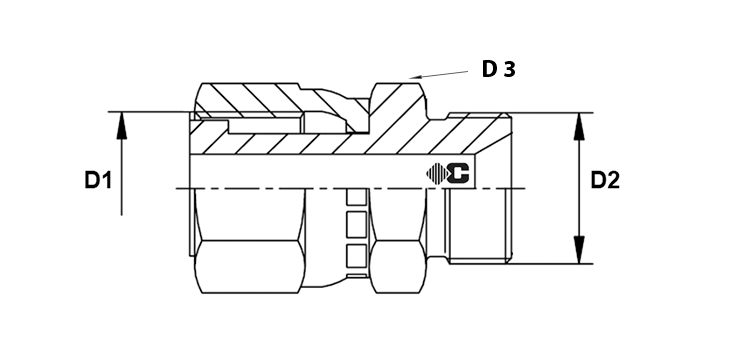 Adapteur tournant ORFS x male BSP cone 60°