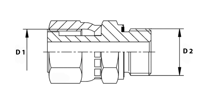 Adapteur tournant ORFS x male MÉTRIQUE cylindrique R