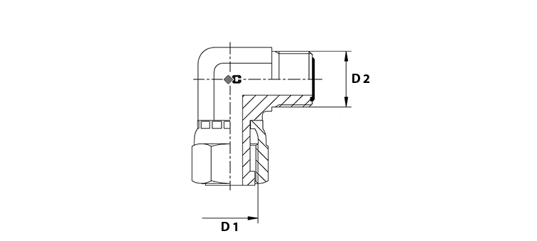 Coude 90° tournant ORFS x male ORFS