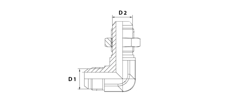 Coude 90° male JIC de cloison