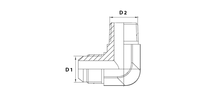 Coude 90° male JIC x male GAZ conique