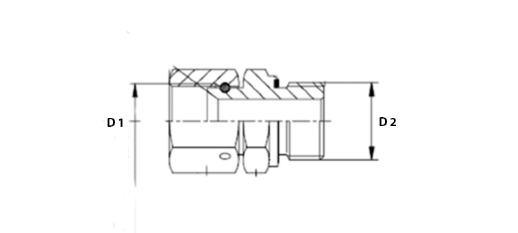 Adapteur tournant JIC x male MÉTRIQUE cylindrique R