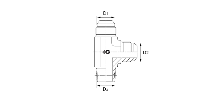 Te male renversé JIC x male GAZ conique