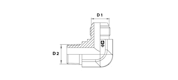 Coude 90° male JIS x male GAZ conique