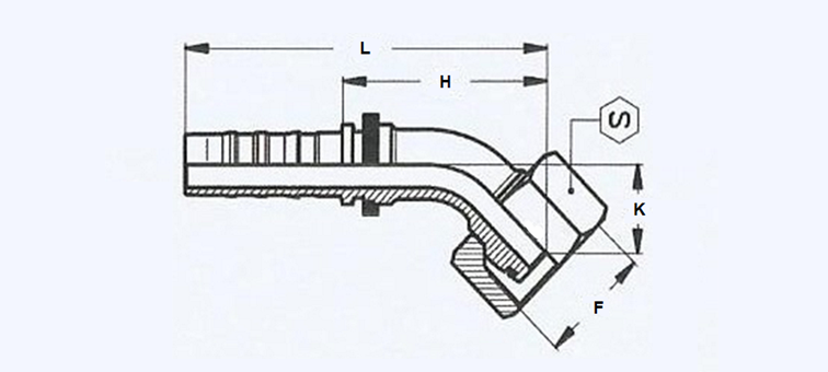 Embout sans dénudage femelle 45° série S