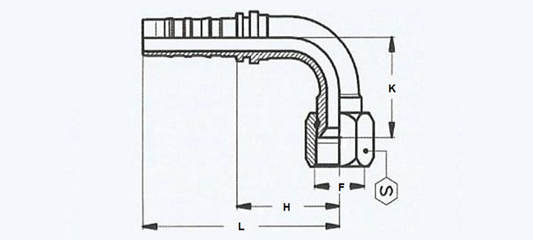 Embout sans dénudage femelle 90° ORFS