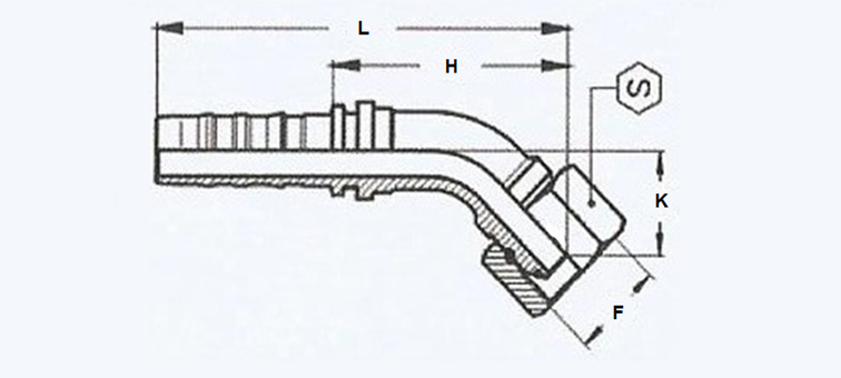 Embout sans dénudage femelle 45° BSP