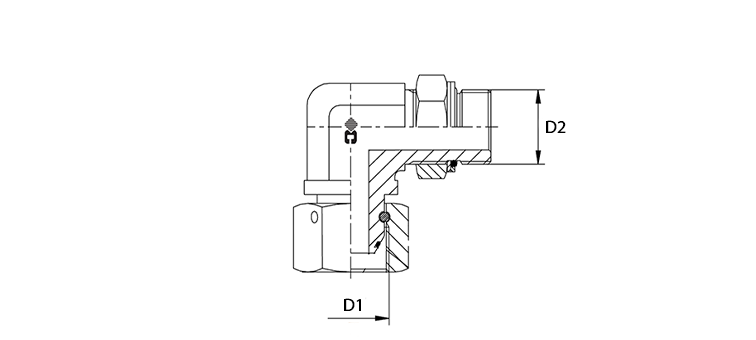 Coude 90° femelle BSP x male GAZ cylindrique
