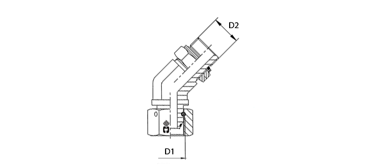 Coude 45° femelle BSP x male GAZ cylindrique