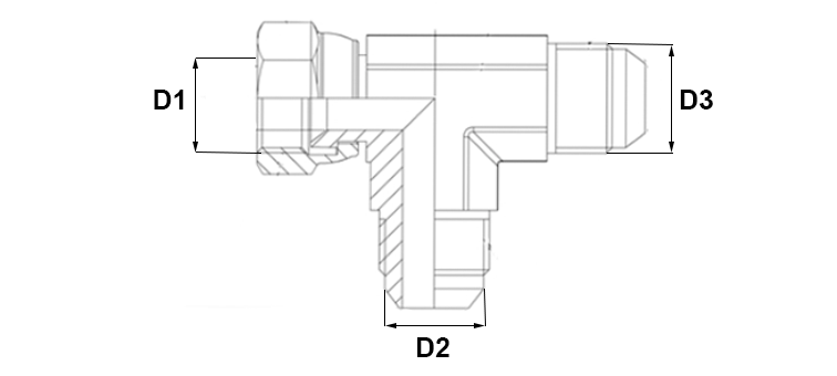 Te orientable renversé JIC