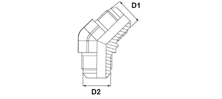Coude 45° male JIC x male JIC