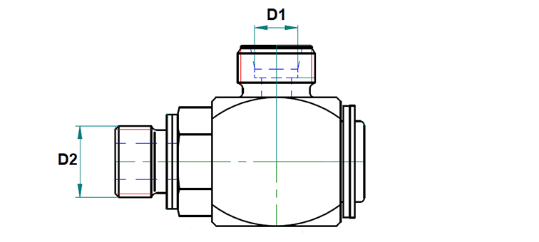 Racc tournant 90° série L et S x metr cyl