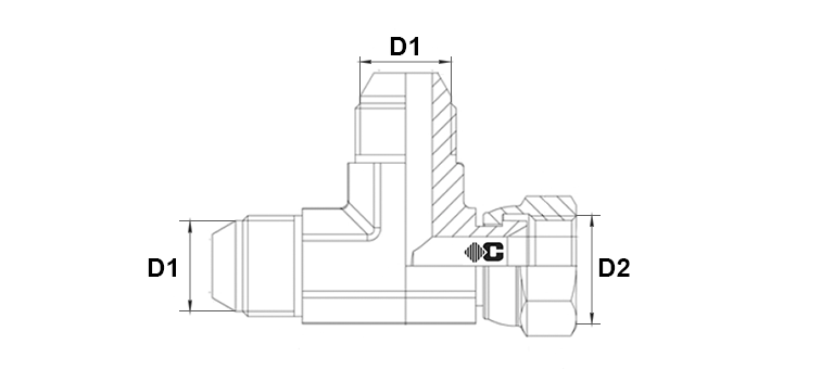 Te orientable renversé JIS