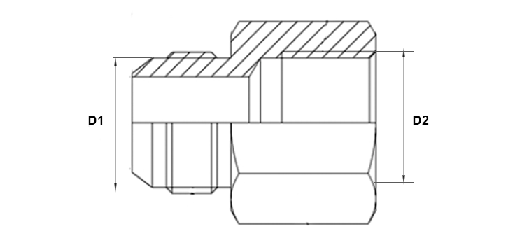 Adapteur male JIC x femelle GAZ