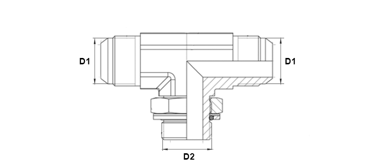 Te male JIC x male GAZ cylindrique R