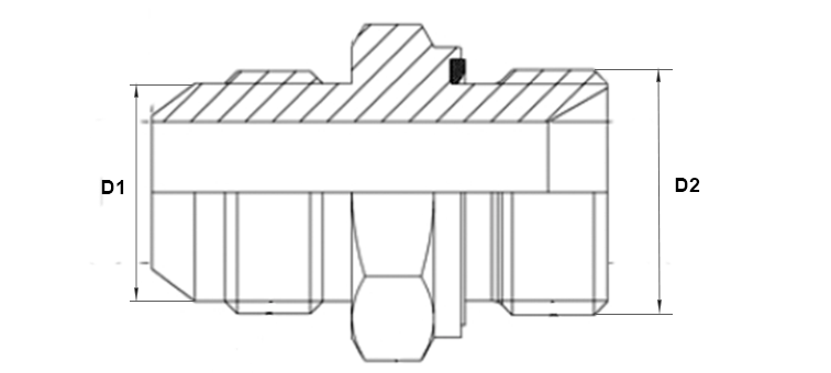Adapteur male JIC x male MÉTRIQUE cylindrique R