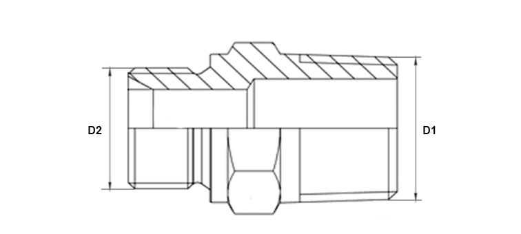 Adapteur male MÉTRIQUE x male GAZ conique