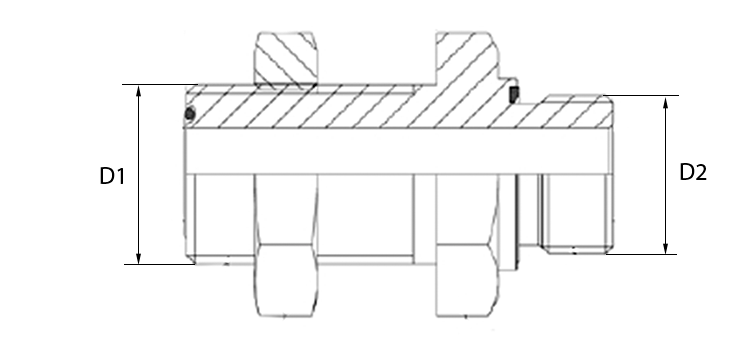 Adapteur male ORFS x male GAZ de cloison