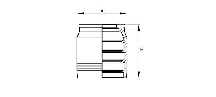 Jupe no SKIVE pour tuyau 4SP - 4SH - R15 (DN 19 et 25)