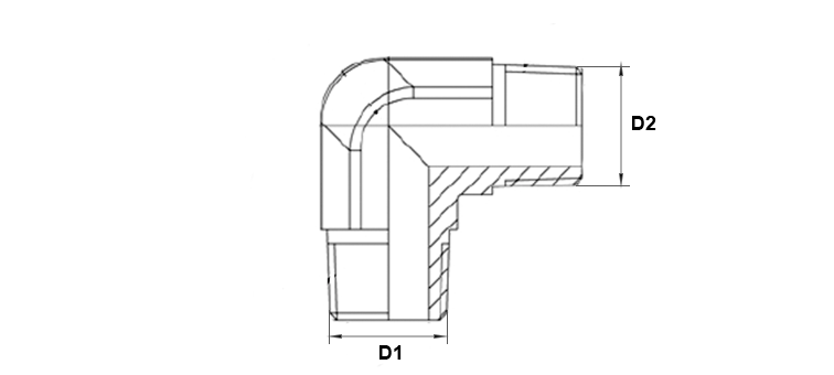 Coude 90° male GAZ conique x male GAZ conique