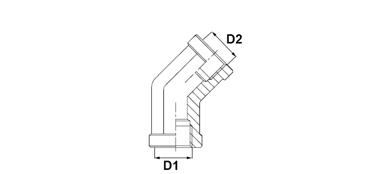 Coude 45° femelle GAZ x femelle GAZ