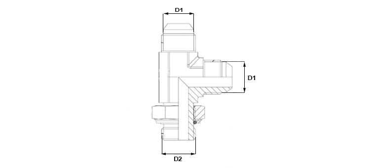 Te male renversé JIC x male orientable GAZ cylindrique R
