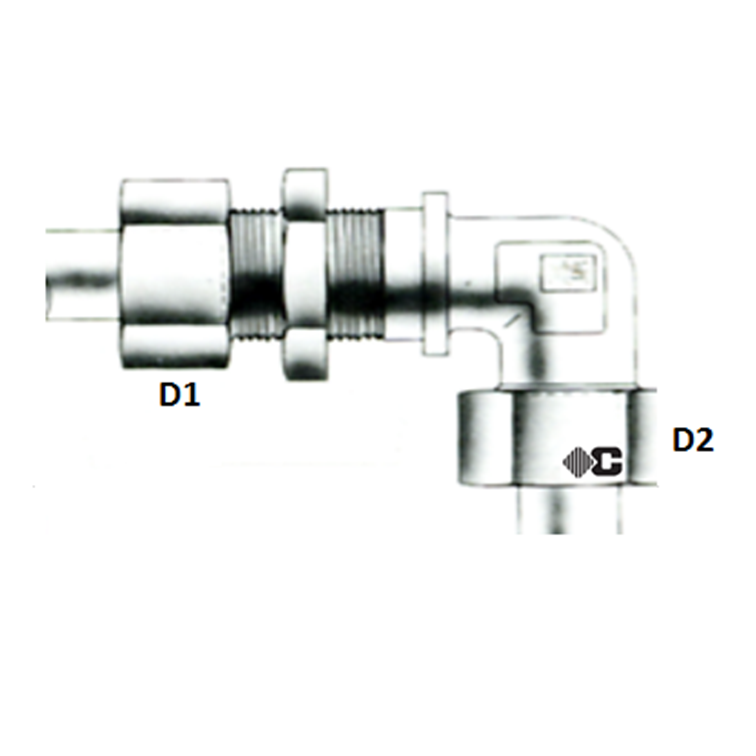 Coude égal de cloison 90° série GAZ