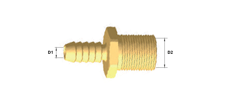 Nipple male avec joint incorpore freinage