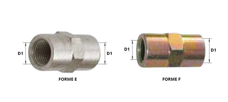 Raccord frein forme E et F