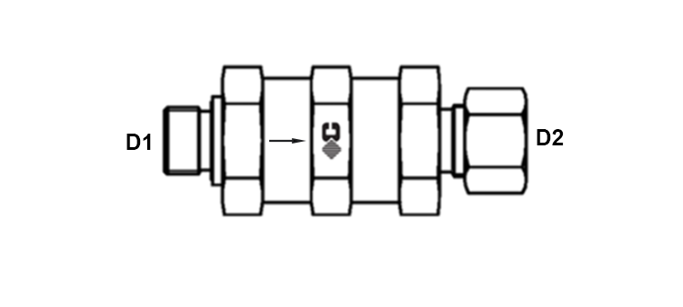 Clapet anti retour male GAZ cylindrique x série L et S